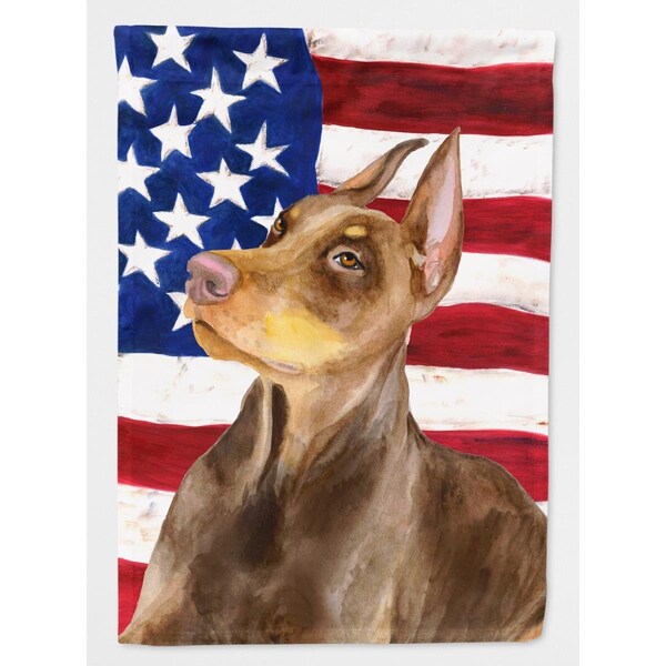 Carolines Treasures Doberman Pinscher Patriotic Flag Canvas House Size - BB9709CHF