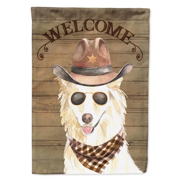 Carolines Treasures 28 x 0.01 x 40 in. White Collie Country Dog Flag Canvas House Size - CK6377CHF