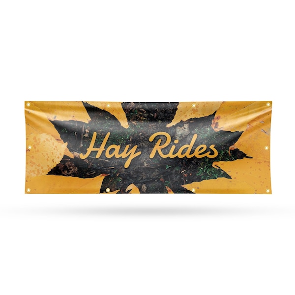 Signmission Hay Rides, 36 Inch x 96 Inch, Vinyl Banner - B-96-30694
