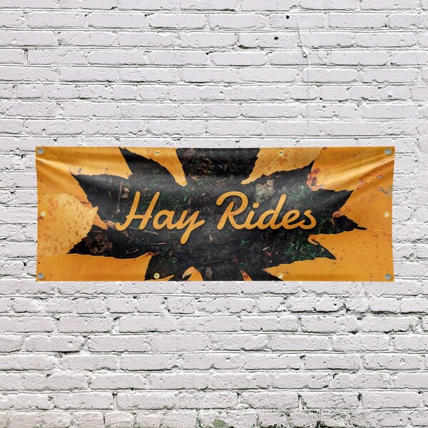 Signmission Hay Rides, 36 Inch x 96 Inch, Vinyl Banner - B-96-30694