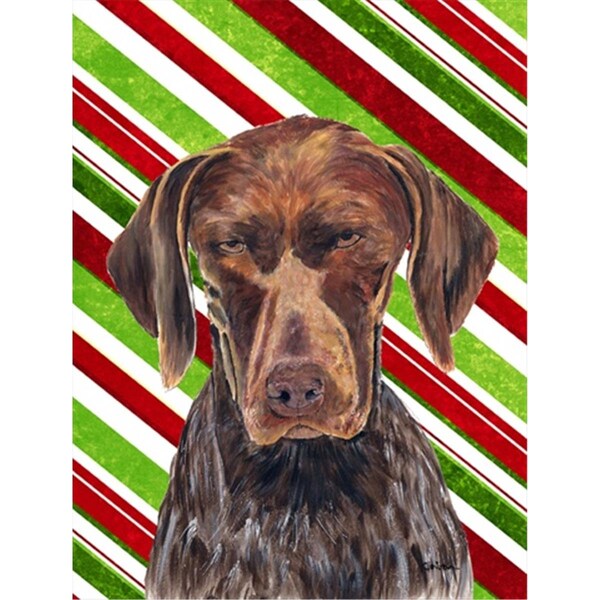 Patioplus German Shorthaired Pointer Candy Cane Holiday Christmas Flag - Garden Size; 11 x 15 in. - PA246108