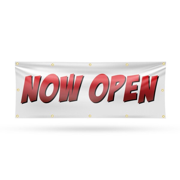Signmission Now Open, 48 Inch x 120 Inch, Vinyl Banner - B-120-30763