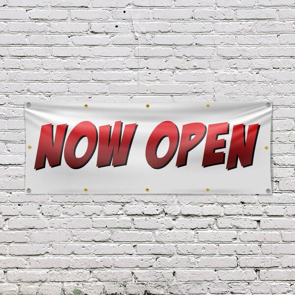Signmission Now Open, 48 Inch x 120 Inch, Vinyl Banner - B-120-30763