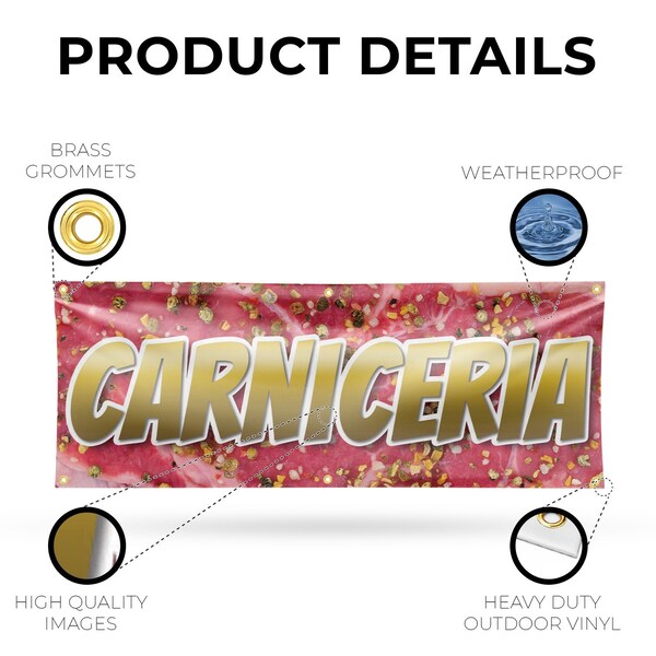 Signmission Carniceria, 24 Inch x 72 Inch, Vinyl Banner - B-72-30504