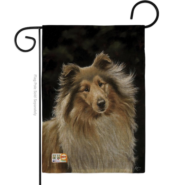 Gardencontrol 13 x 18.5 in. Collie Burlap Nature Pets Impressions Decorative Vertical Double Sided Garden Flag - GA1486868
