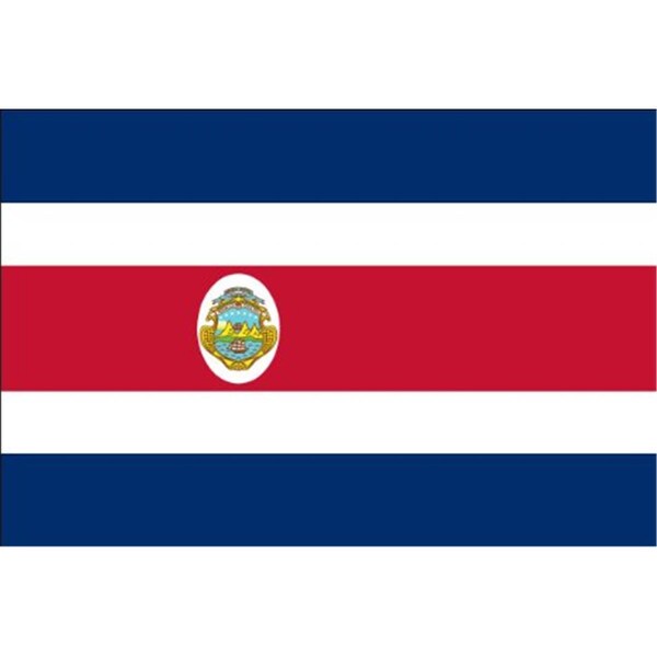 Ss Collectibles 3 ft. x 5 ft. Nyl-Glo Costa Rica Flag - SS3318828