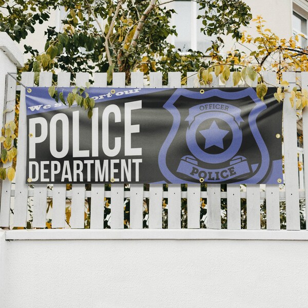 Signmission We Support our Police Department, 36 Inch x 96 Inch, Vinyl Banner - B-96-30935