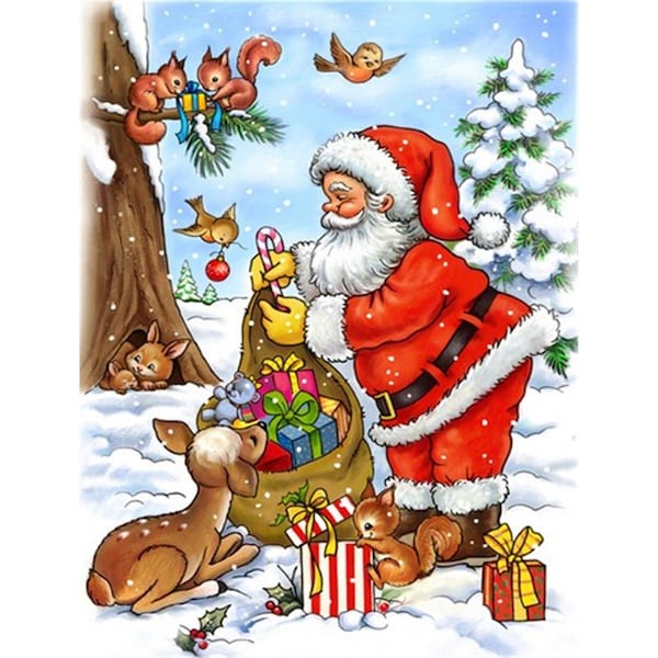 Patioplus Christmas Santa Claus Handing Out Presents Flag Garden Size - PA2556917