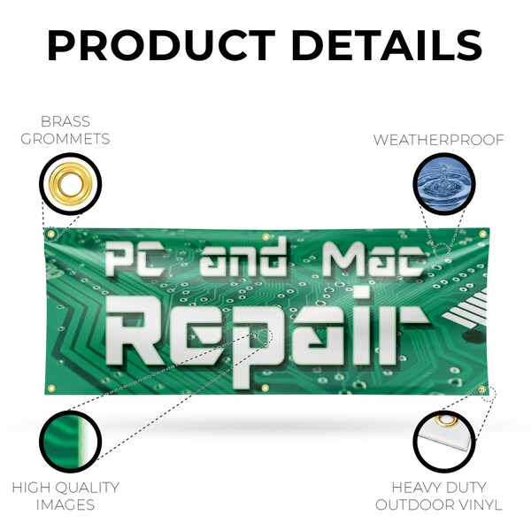 Signmission PC and Mac Repair, 24 Inch x 72 Inch, Vinyl Banner - B-72-30781