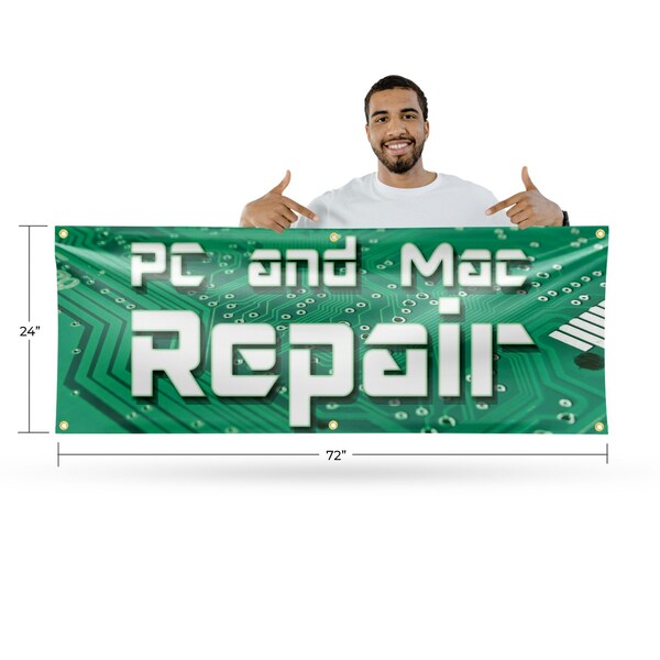Signmission PC and Mac Repair, 24 Inch x 72 Inch, Vinyl Banner - B-72-30781