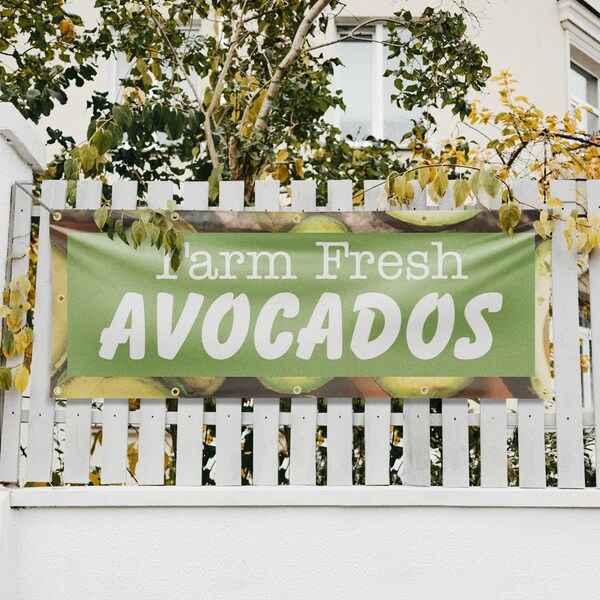 Signmission Farm Fresh Avocados, 48 Inch x 120 Inch, Vinyl Banner - B-120-30575