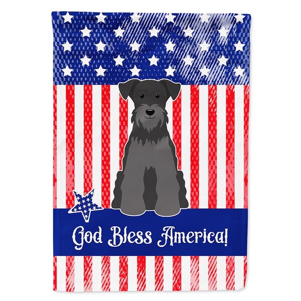 Carolines Treasures Patriotic USA Miniature Schanuzer Black Garden Size Flag - BB3046GF