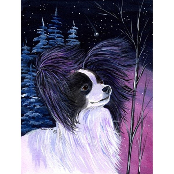 Carolines Treasures Starry Night Papillon Canvas Flag - House Size, 28 x 40 in. - CA75065