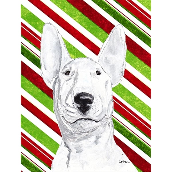Patioplus Bull Terrier Candy Cane Christmas Flag Garden Size - PA631516