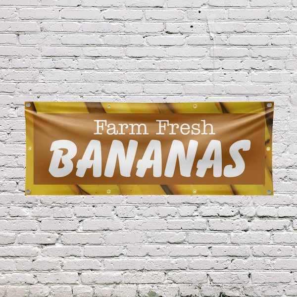 Signmission Farm Fresh Bananas, 36 Inch x 96 Inch, Vinyl Banner - B-96-30576