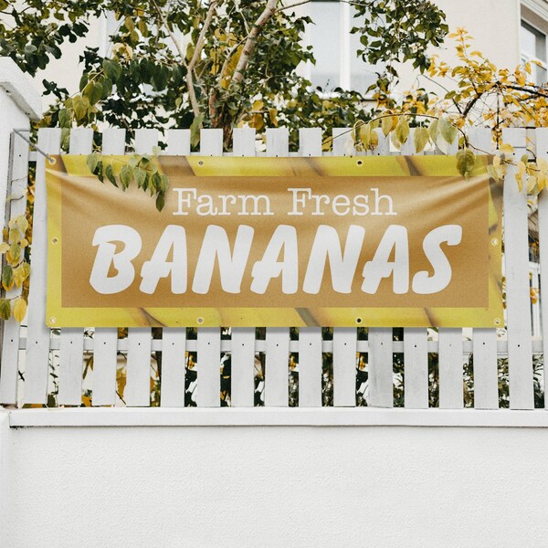 Signmission Farm Fresh Bananas, 36 Inch x 96 Inch, Vinyl Banner - B-96-30576