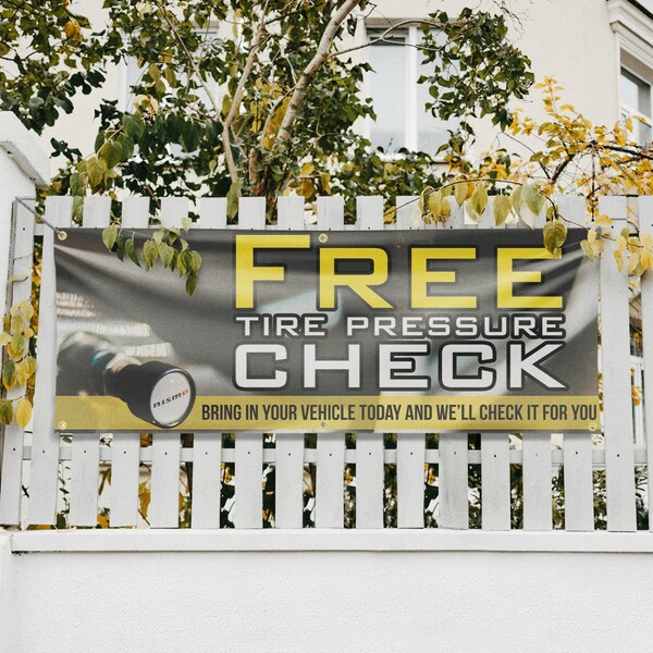 Signmission Free Tire Pressure Check, 24 Inch x 72 Inch, Vinyl Banner - B-72-30647
