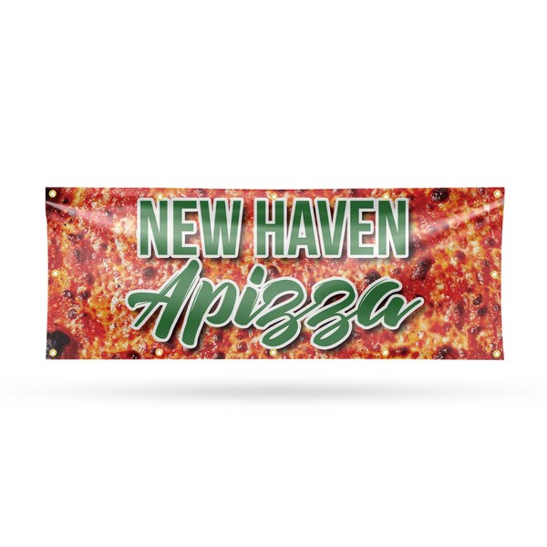 Signmission New Haven Apizza, 48 Inch x 120 Inch, Vinyl Banner - B-120-30752