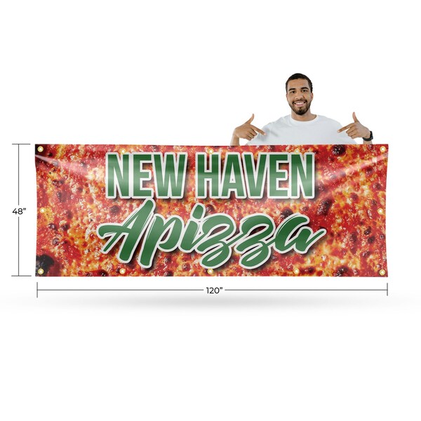 Signmission New Haven Apizza, 48 Inch x 120 Inch, Vinyl Banner - B-120-30752