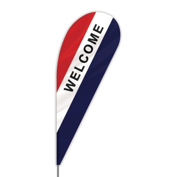 Global Flags Unlimited Welcome Message Bowflag&reg; - Tear Drop - 205661