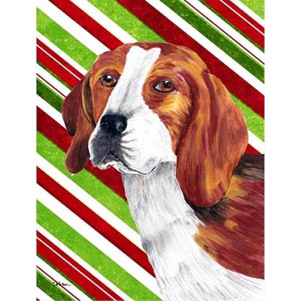 Patioplus Beagle Candy Cane Holiday Christmas Flag - Garden Size; 11 x 15 in. - PA892577