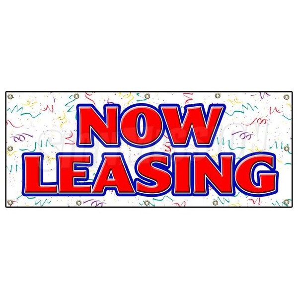 Signmission NOW LEASING BANNER SIGN for lease rent office retail space apartment - B-120 NOW LEASING