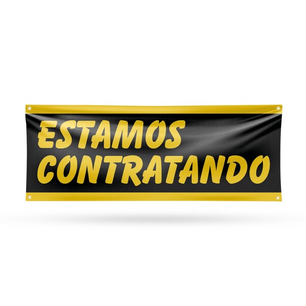 Signmission Estamos Contratando, 18 Inch x 48 Inch, Vinyl Banner - B-30563