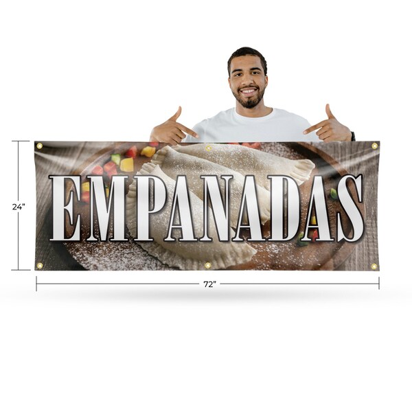 Signmission Empanadas, 24 Inch x 72 Inch, Vinyl Banner - B-72-30559