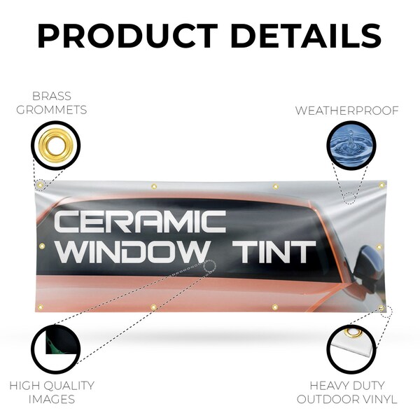 Signmission Ceramic window tint, 36 Inch x 96 Inch, Vinyl Banner - B-96-30513