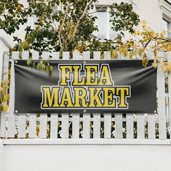 Signmission Flea Market, 24 Inch x 72 Inch, Vinyl Banner - B-72-30634