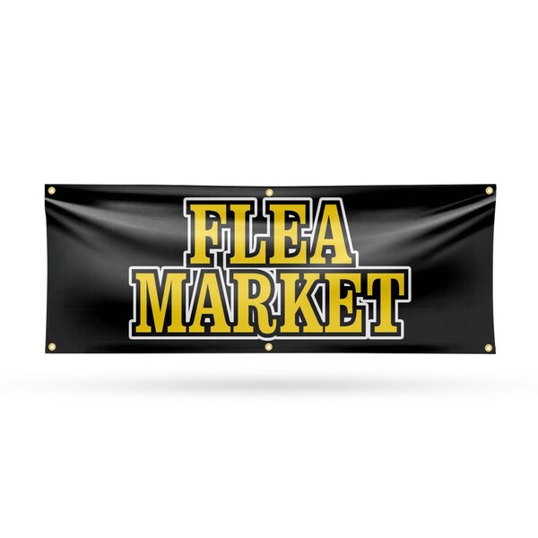 Signmission Flea Market, 24 Inch x 72 Inch, Vinyl Banner - B-72-30634