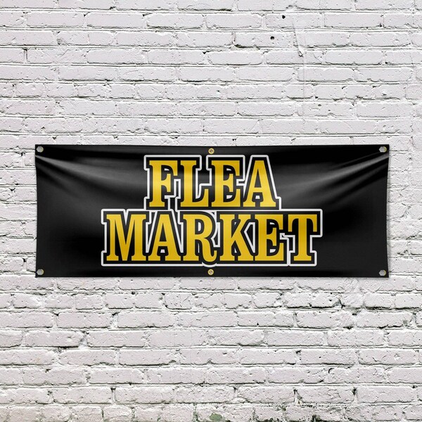 Signmission Flea Market, 24 Inch x 72 Inch, Vinyl Banner - B-72-30634