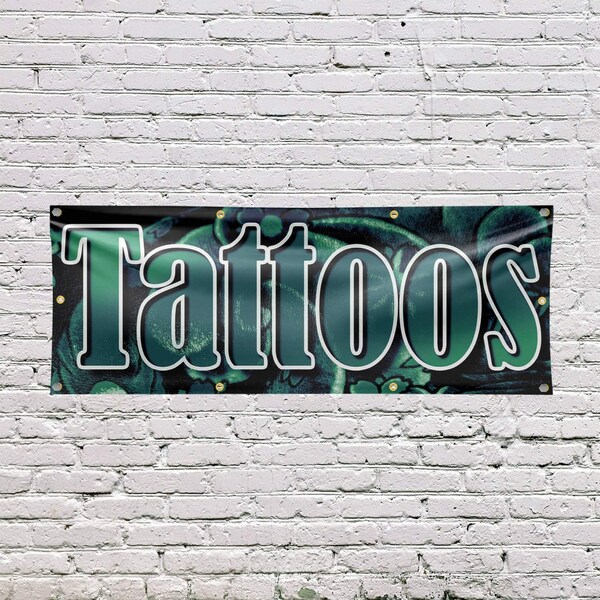 Signmission Tattoos, 36 Inch x 96 Inch, Vinyl Banner - B-96-30883