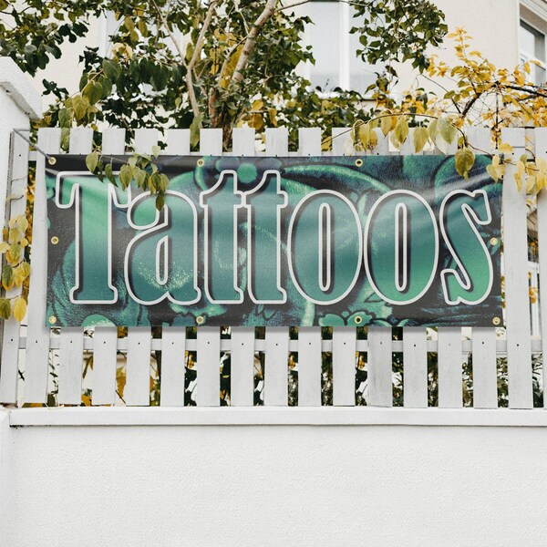 Signmission Tattoos, 36 Inch x 96 Inch, Vinyl Banner - B-96-30883