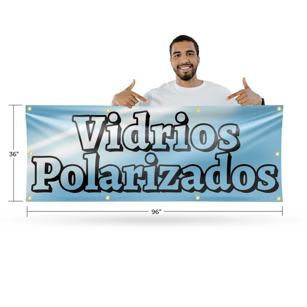 Signmission Vidrios Polarizados, 36 Inch x 96 Inch, Vinyl Banner - B-96-30917