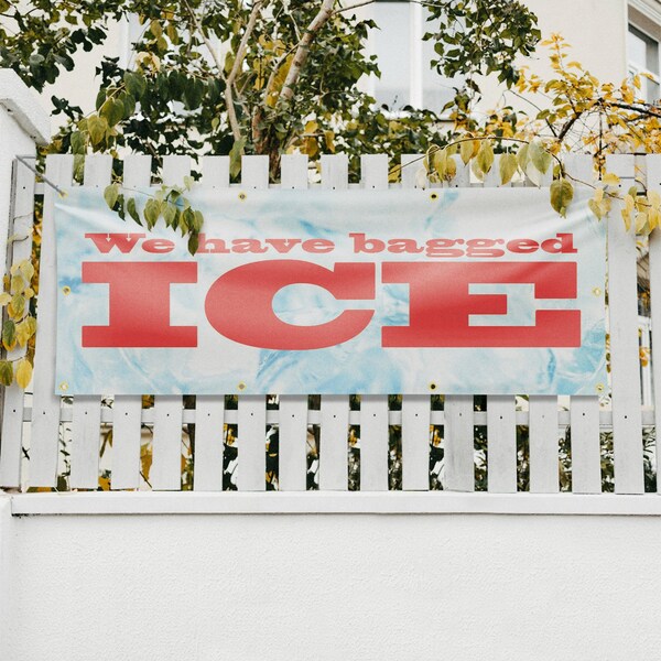 Signmission We Have Bagged Ice, 36 Inch x 96 Inch, Vinyl Banner - B-96-30930
