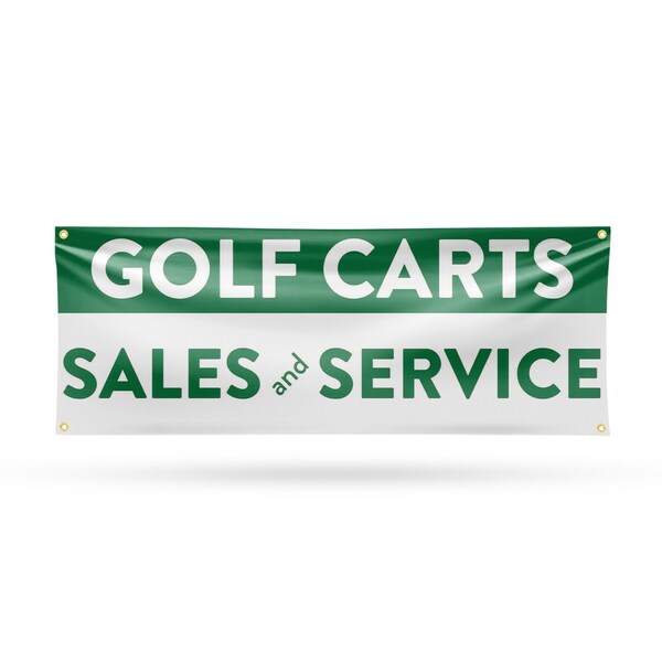 Signmission Golf Carts Sales and Service, 18 Inch x 48 Inch, Vinyl Banner - B-30677