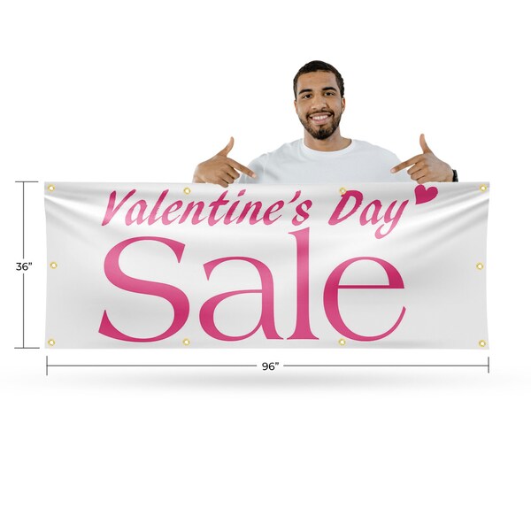 Signmission Valentines Day Sale, 36 Inch x 96 Inch, Vinyl Banner - B-96-30905