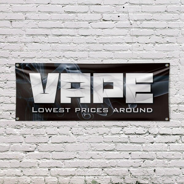Signmission Vape Shop Lowest Prices, 18 Inch x 48 Inch, Vinyl Banner - B-30908