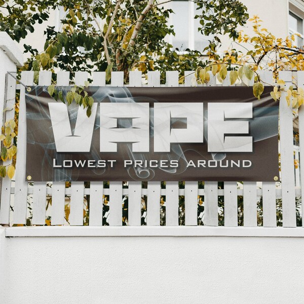 Signmission Vape Shop Lowest Prices, 18 Inch x 48 Inch, Vinyl Banner - B-30908