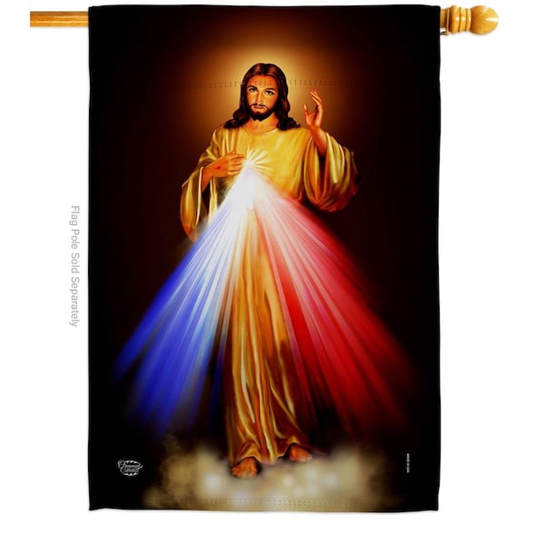 Cuadrilatero Jesus Divine Misericordia Religious Faith Double-Sided Garden Decorative House Flag, Multi Color - CU2672791