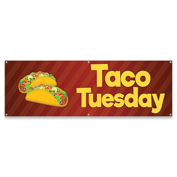 Signmission Taco Tuesday Banner Concession Stand Food Truck Single Sided - B-72-30161