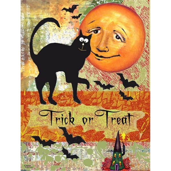 Carolines Treasures Trick and Treat Moon Halloween Flag Garden Size - PJC1006GF