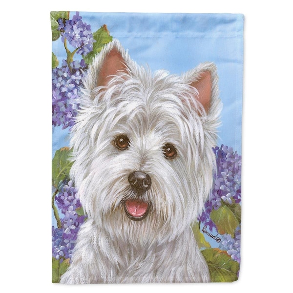 Carolines Treasures 11 x 0.01 x 15 in. Westie Hydrangea Garden Flag - PPP3210GF