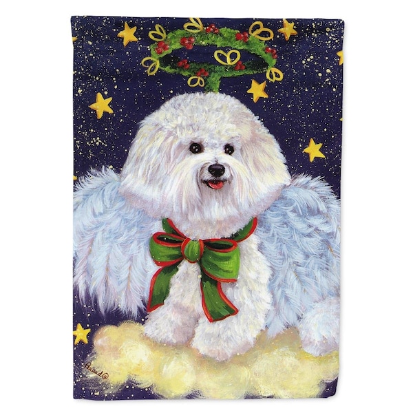Carolines Treasures 28 x 0.01 x 40 in. Bichon Frise Christmas Angel Canvas House Flag - PPP3027CHF