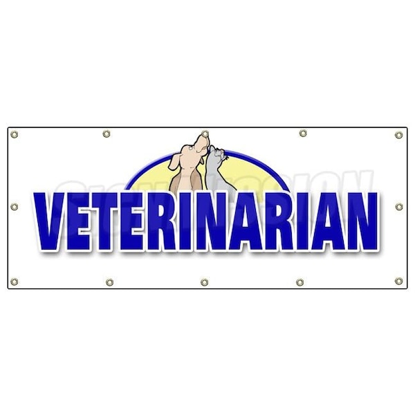 Signmission VETERINARIAN BANNER SIGN vet animal hospital signs new dogs cats pets - B-120 VETERINARIAN