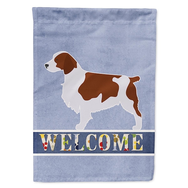 Carolines Treasures Welsh Springer Spaniel Welcome Garden Size Flag - BB5504GF