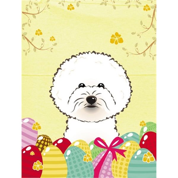 Carolines Treasures Bichon Frise Easter Egg Hunt Canvas House Flag - BB1899CHF