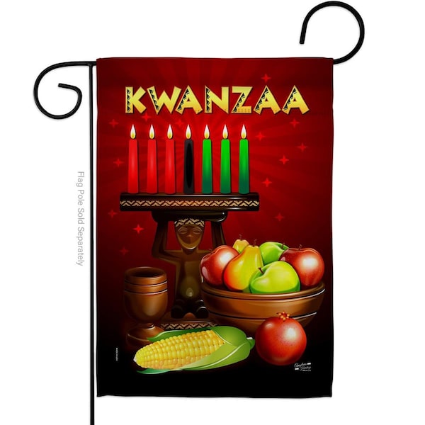 Patio Trasero 13 x 18.5 in. Greeting Kwanzaa Garden Flag with Winter Double-Sided Decorative Vertical Flags - PA3906421
