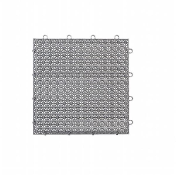 Productos Master Mark Producto Master Mark Plastics 23109 12 x 12 pulgadas. Azulejo de piso polipropileno Armadillo cromado pulido de uso múltiple con sistema de ensamblaje; paquete de 9 - 23109